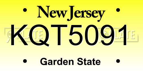KQT5091 New Jersey License Plate
