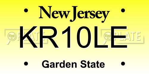 KR10LE New Jersey License Plate