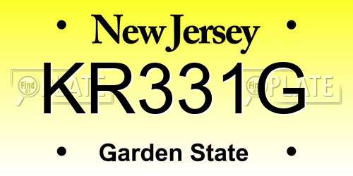 KR331G New Jersey License Plate