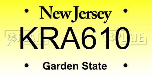 KRA610 New Jersey License Plate