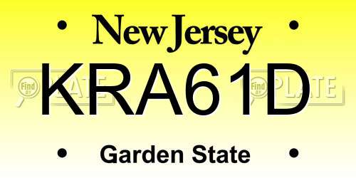 KRA61D New Jersey License Plate
