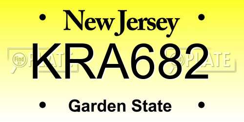 KRA682 New Jersey License Plate