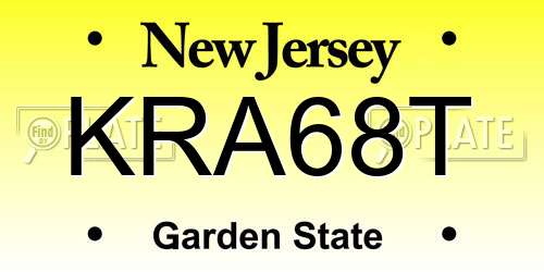 KRA68T New Jersey License Plate