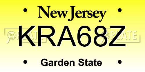 KRA68Z New Jersey License Plate