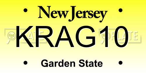 KRAG10 New Jersey License Plate