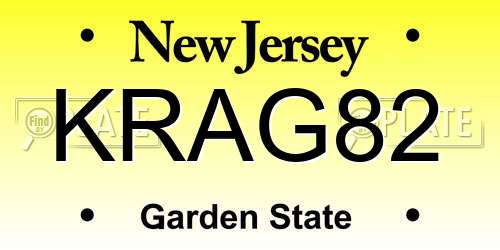 KRAG82 New Jersey License Plate