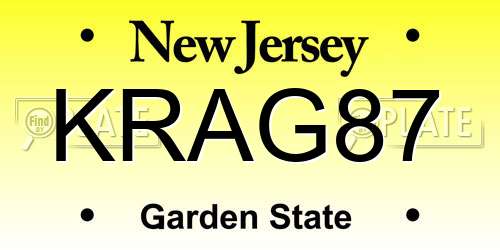 KRAG87 New Jersey License Plate