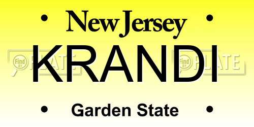 KRANDI New Jersey License Plate