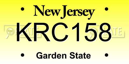 KRC158 New Jersey License Plate