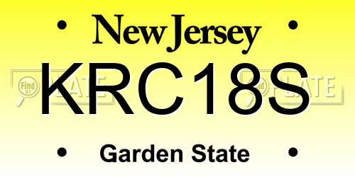 KRC18S New Jersey License Plate