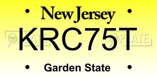 KRC75T New Jersey License Plate