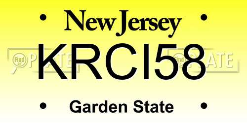 KRCI58 New Jersey License Plate
