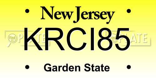 KRCI85 New Jersey License Plate