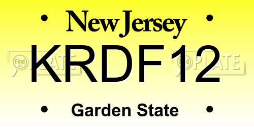 KRDF12 New Jersey License Plate