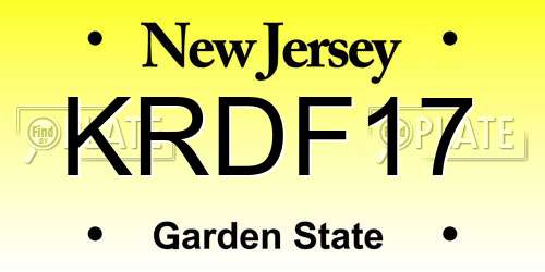 KRDF17 New Jersey License Plate