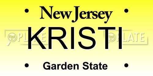 KRISTI New Jersey License Plate