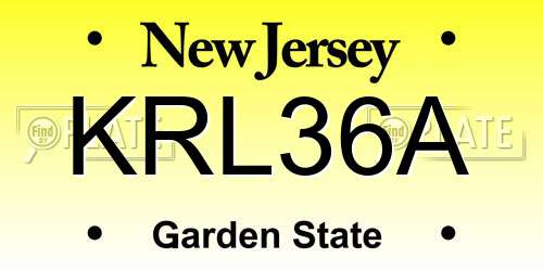 KRL36A New Jersey License Plate