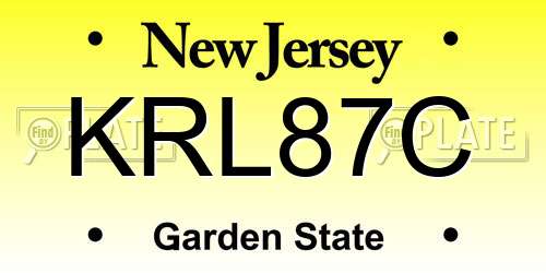 KRL87C New Jersey License Plate