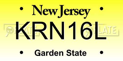 KRN16L New Jersey License Plate