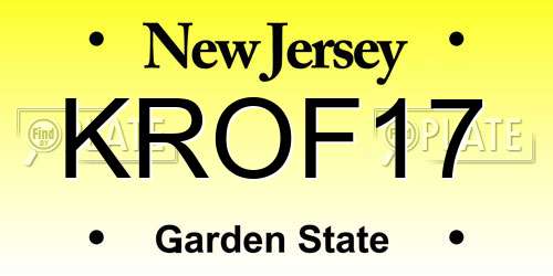 KROF17 New Jersey License Plate