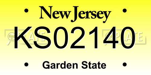 KS02140 New Jersey License Plate