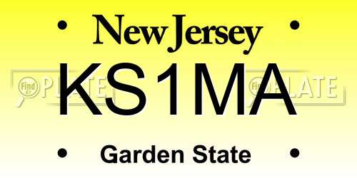 KS1MA New Jersey License Plate