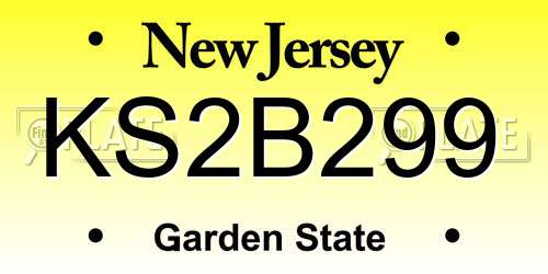 KS2B299 New Jersey License Plate