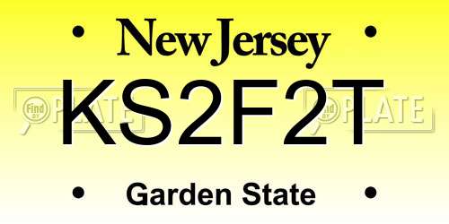 KS2F2T New Jersey License Plate
