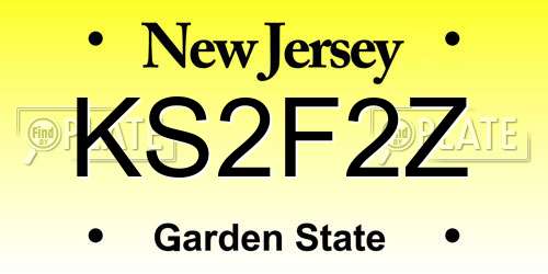 KS2F2Z New Jersey License Plate