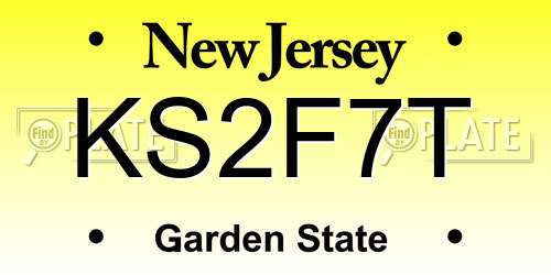 KS2F7T New Jersey License Plate