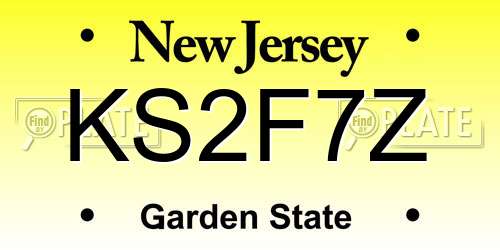 KS2F7Z New Jersey License Plate