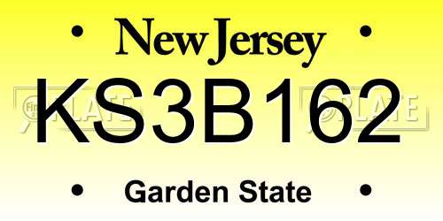 KS3B162 New Jersey License Plate