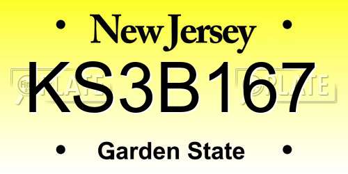 KS3B167 New Jersey License Plate