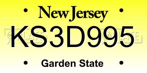 KS3D995 New Jersey License Plate
