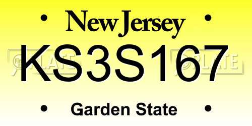 KS3S167 New Jersey License Plate