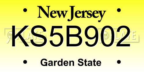 KS5B902 New Jersey License Plate