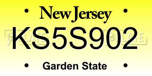 KS5S902 New Jersey License Plate