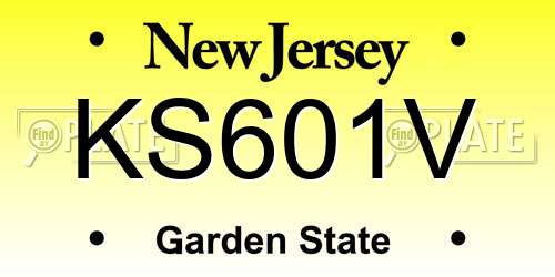 KS601V New Jersey License Plate
