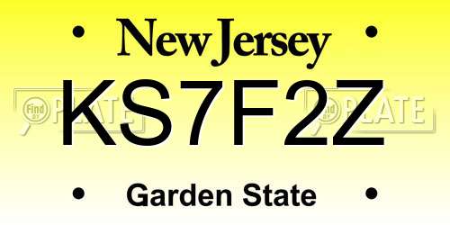 KS7F2Z New Jersey License Plate