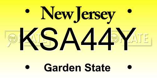 KSA44Y New Jersey License Plate