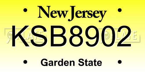 KSB8902 New Jersey License Plate