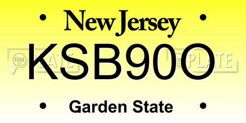 KSB90O New Jersey License Plate