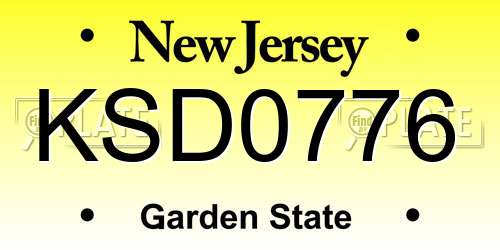 KSD0776 New Jersey License Plate