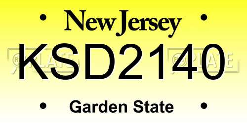 KSD2140 New Jersey License Plate