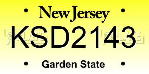 KSD2143 New Jersey License Plate