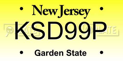 KSD99P New Jersey License Plate