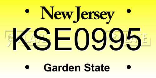 KSE0995 New Jersey License Plate