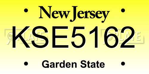 KSE5162 New Jersey License Plate