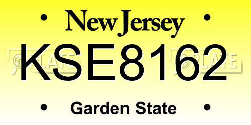 KSE8162 New Jersey License Plate