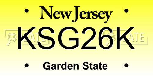 KSG26K New Jersey License Plate